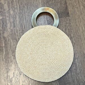 Vintage Majunga Round Straw Bag with Lucite Handle
